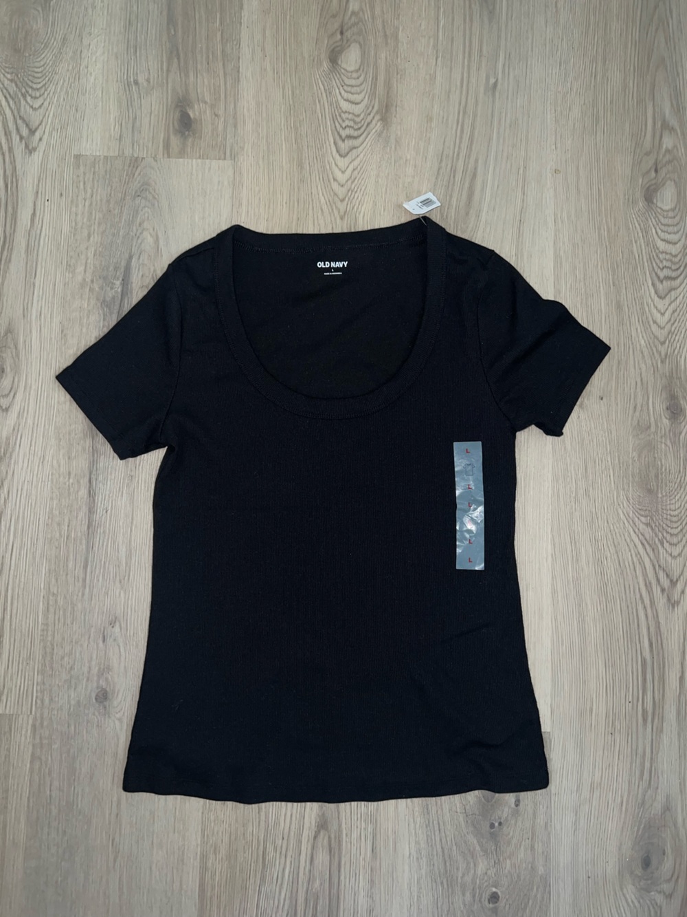 Old Navy Black Ribbed Short Sleeve Tee NWT Size L